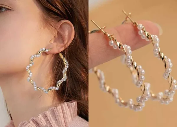Pearl Twist Hoops